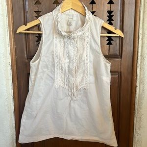 J.Crew sleeveless ecru eyelet blouse size 4